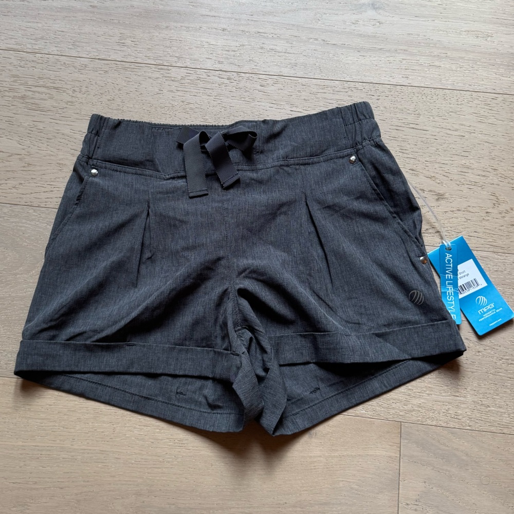 NWT Mondetta Activewear Tie Front Granite Melange Womens Shorts